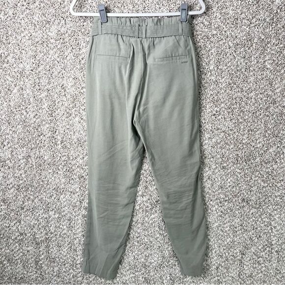 Calvin Klein Pants Women’s 2 Light Green High Waist Lightweight with Belt - Picture 4 of 7